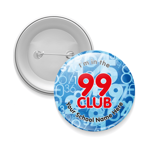 99 Club Times Table Button Badges