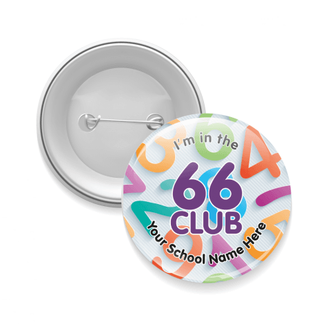 66 Club Times Table Button Badges