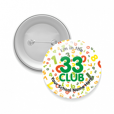 33 Club Times Table Button Badges