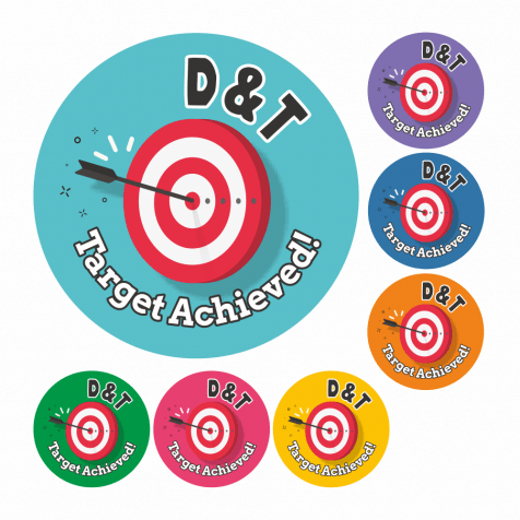 D&T Target Achieved Stickers