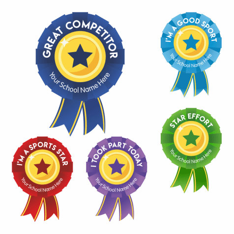 Sports Day Praise Rosette Stickers