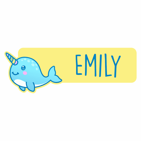 Narwhal Name Labels