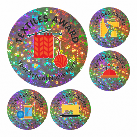 Textiles Award Sparkly Stickers