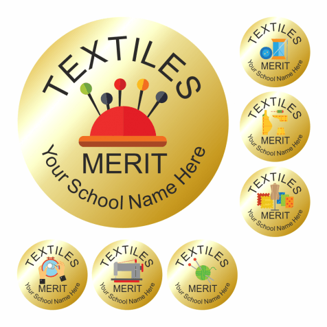 Textiles Metallic Gold Reward Stickers