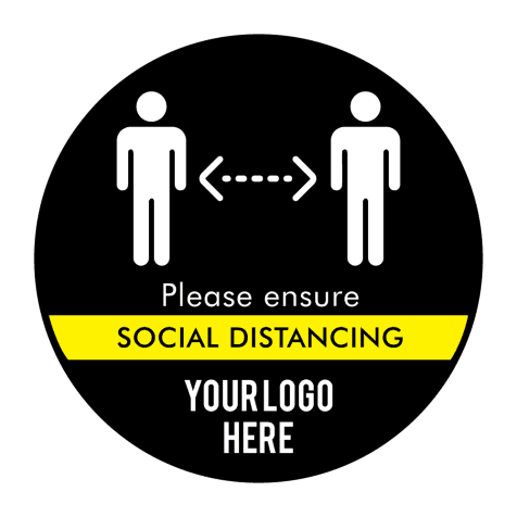 Ensure Social Distance Logo Floor Stickers