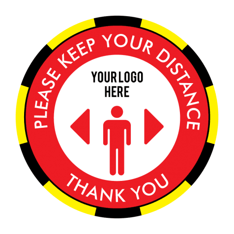 Keep Your Distance Logo Floor Stickers