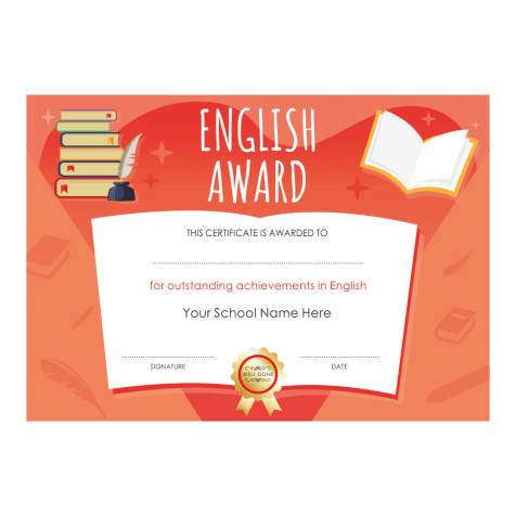 English Outstanding Achievement Certificates