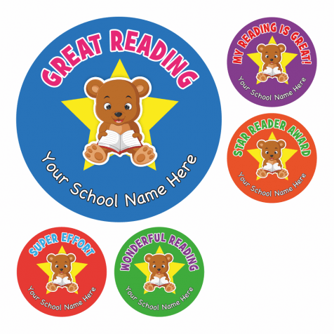 Teddy Bear Reading Award Stickers 