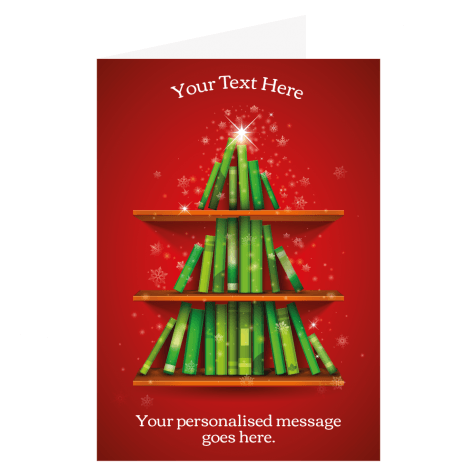 Teacher's Personalised Christmas Cards - Book Tree Design