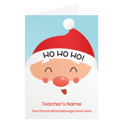 Teacher's Personalised Christmas Cards - Santa Design