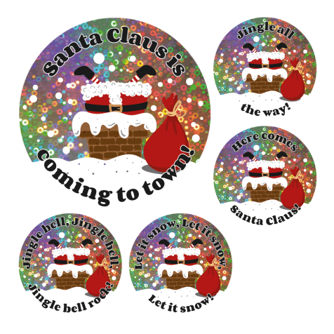 Santa Claus Sparkly Stickers