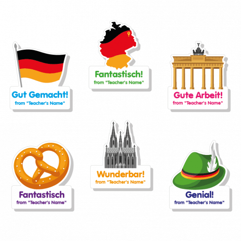 Deutsch Custom Shape Stickers