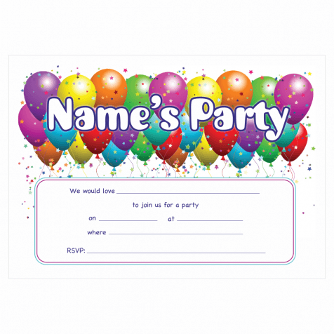 Personalised Balloon Party Invitations