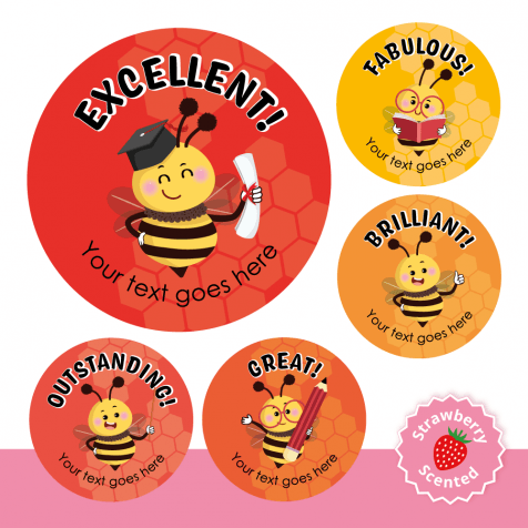 Bumblebee Strawberry Scented Stickers