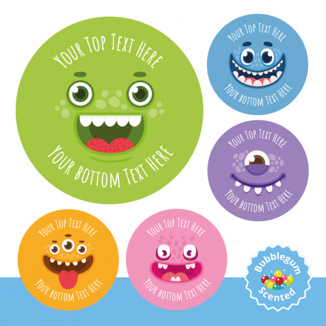 Monster Bubblegum Scented Stickers
