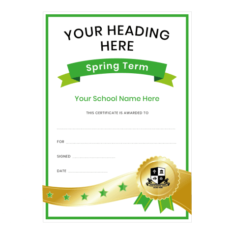 Personalised Spring Term Certificates