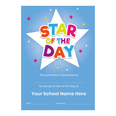 Star of the Day Certificates