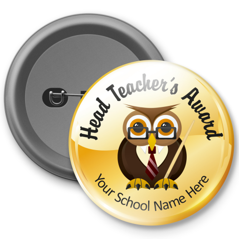 Head Teachers Gold Award - Customised Button Badge 