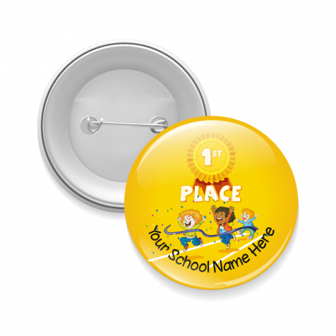 Sports Day 1st place Celebration Customisable Button Badge