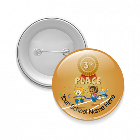 Sports Day 3rd place Celebration Customisable Button Badge