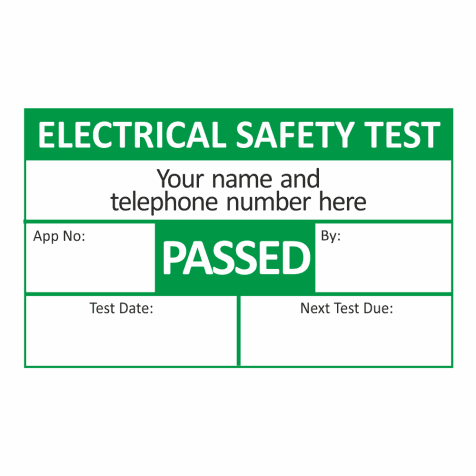 Personalised PAT Testing Pass Stickers