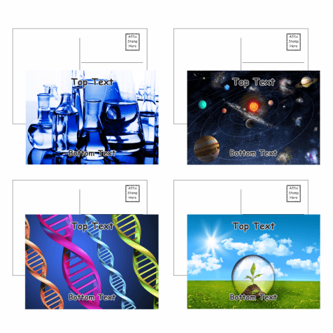 Science Postcards - Pack 4 - Blank