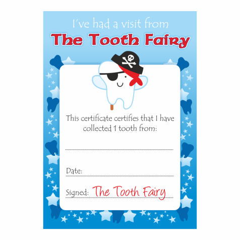Tooth Fairy Boys Certificates
