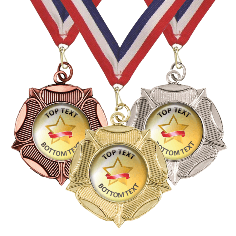 Tudor Rose - Gold Star Medals and Ribbons