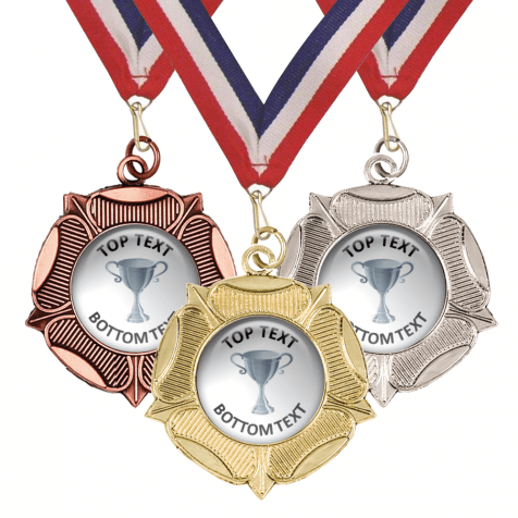 Tudor Rose - Silver Cup Medals and Ribbons