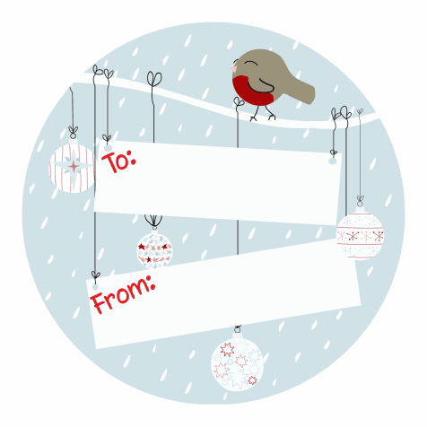 Christmas Robin To & From Gift Tags Stickers