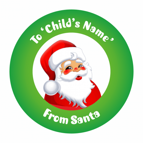 Christmas Present Labels - Cartoon Santa
