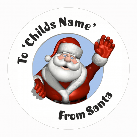 Christmas Present Labels - Santa Waving