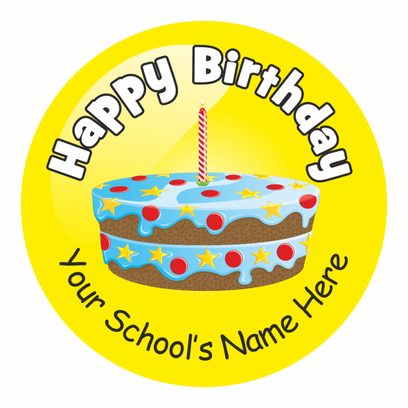 Nursery or home School Teacher's award stickers Happy Birthday 