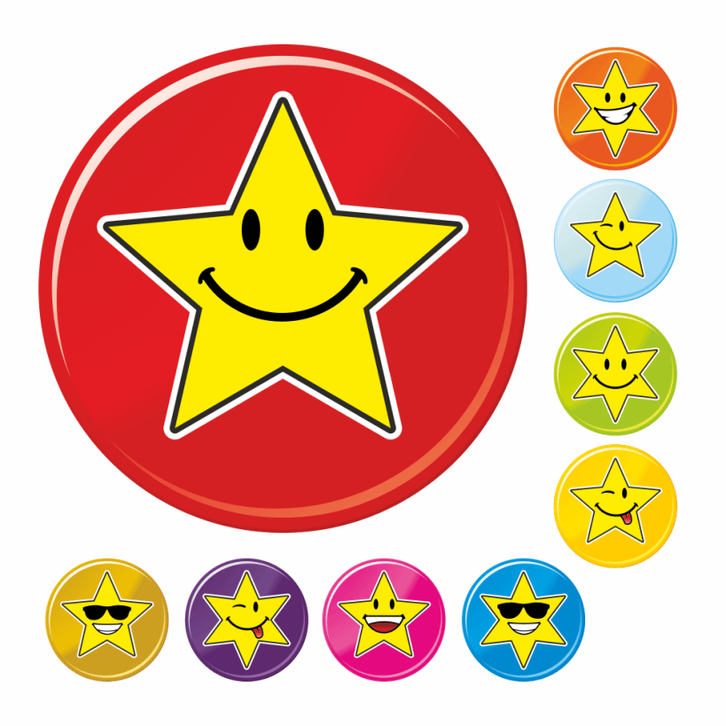 400 Colourful Sparkle Stars School Teacher Reward Stickers Ideal Chart Stickers 