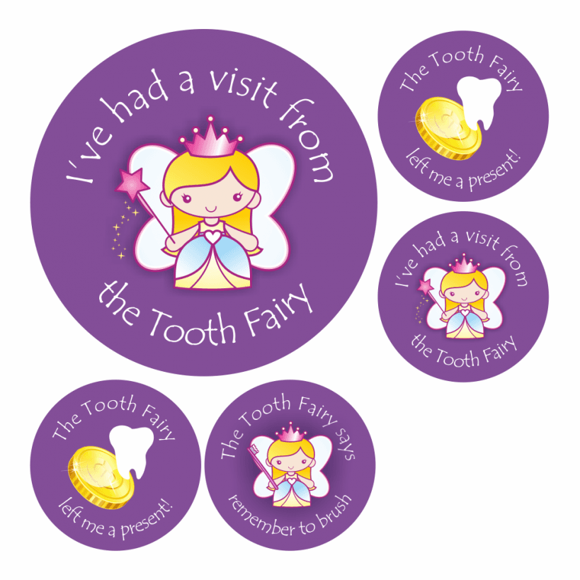 Tooth Fairy Purple Stickers