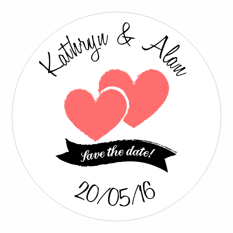 48x HEART SHAPED NON Personalised Wedding SAVE THE DATE Favour Stickers 457 