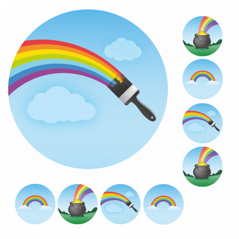 Mini Rainbow Stickers. 