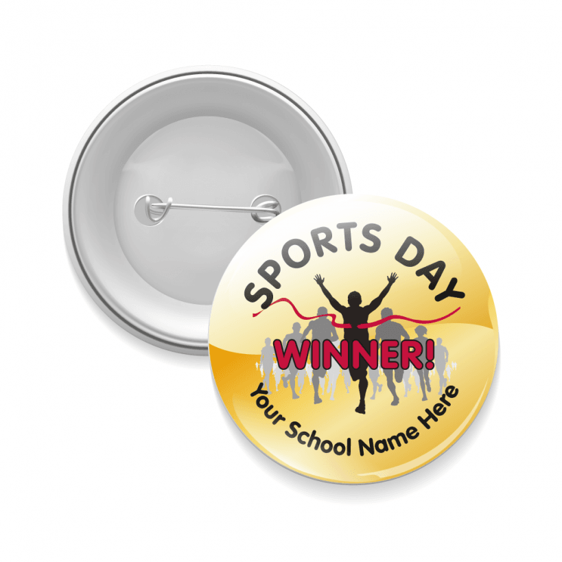 38mm Personalised School Sports Day Pin Badge Your Own Logo/Design 